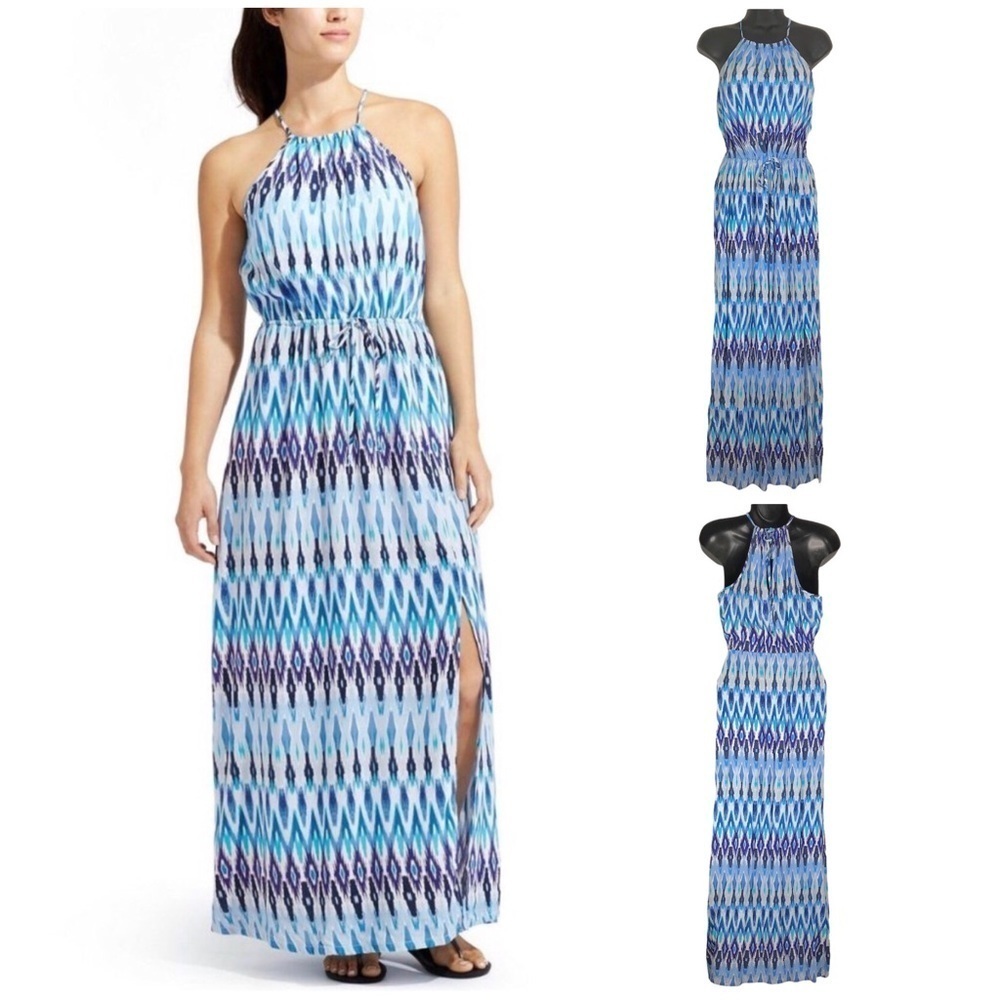 Athleta Sunset Ikat Halter Maxi Dress SIZE XSMALL